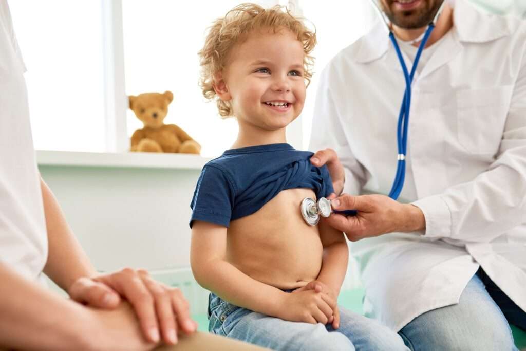 Child smiling in doctors office